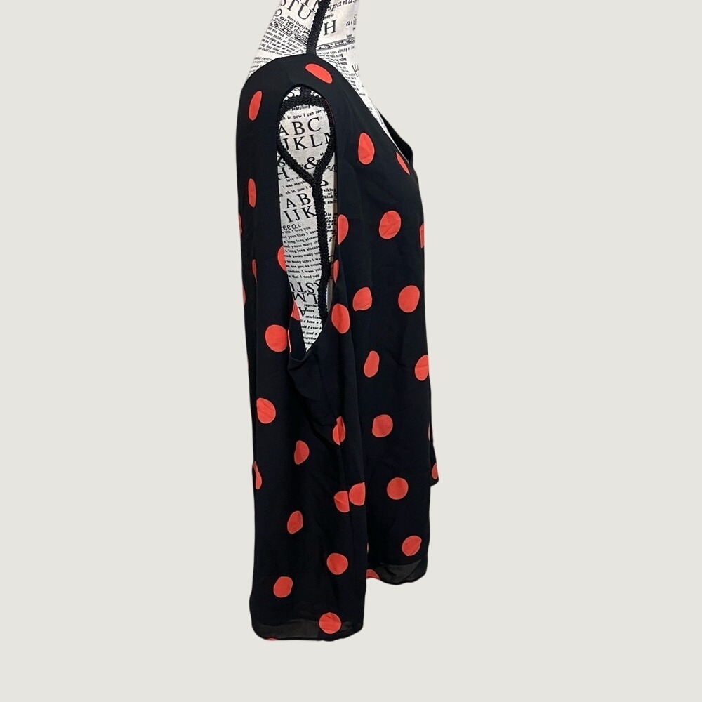Cato Black Tank Top with Red Polka Dots - Picture 4 of 9